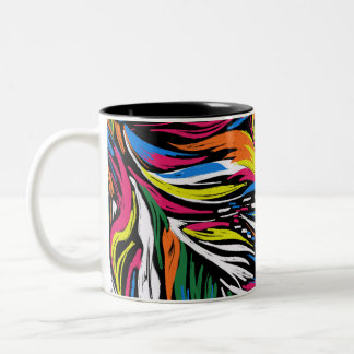 Tasse 2 Couleurs Abstraite impression colorée en plumes