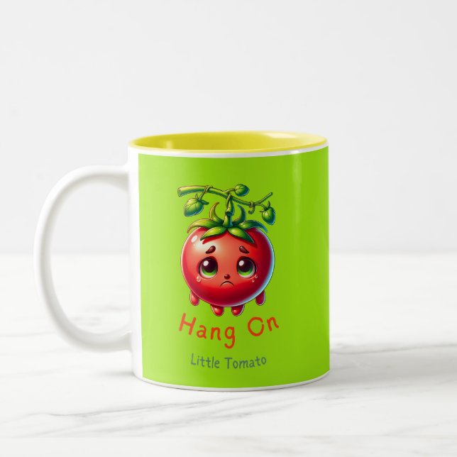 Tasse 2 Couleurs Accrochez-vous sur la petite tomate, le cadeau de  (Gauche)