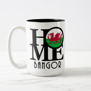 Tasse 2 Couleurs ACCUEIL Bangor Gwynedd, - Pays de Galles 15oz