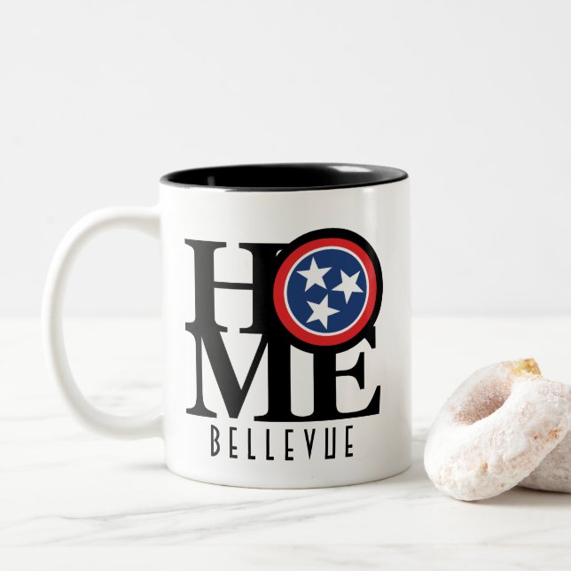 Tasse 2 Couleurs ACCUEIL Bellevue Tennessee 11oz (Avec donut)