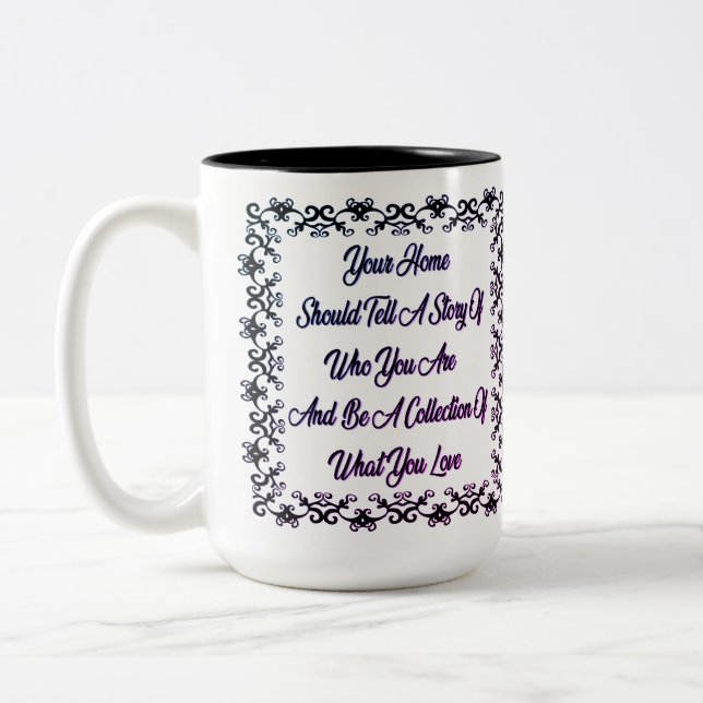 Tasse 2 Couleurs Accueil Citation Musique blanche (Gauche)