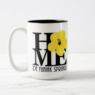 Tasse 2 Couleurs ACCUEIL De Funiak Springs Hibiscus Jaune 15oz