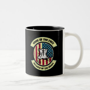 Tasse 2 Couleurs Accueil des Libres, à cause des Braves   Patriotiq