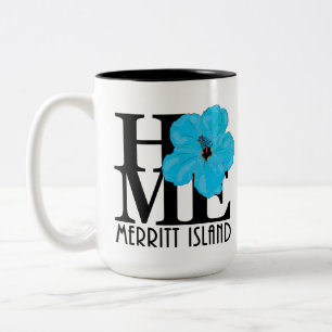 Tasse 2 Couleurs ACCUEIL Melbourne hibiscus bleu 15oz