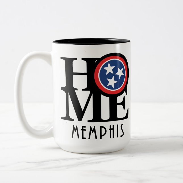 Tasse 2 Couleurs ACCUEIL Memphis Tennessee 15oz (Gauche)