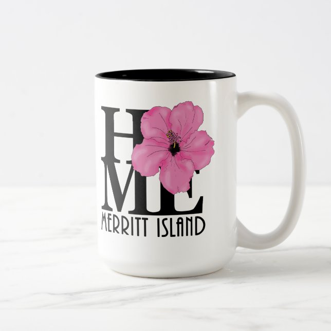 Tasse 2 Couleurs ACCUEIL Merritt Island 15oz hibiscus rose (Droit)