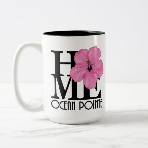 Tasse 2 Couleurs ACCUEIL Ocean Pointe Hawaii Hibiscus rose 15oz