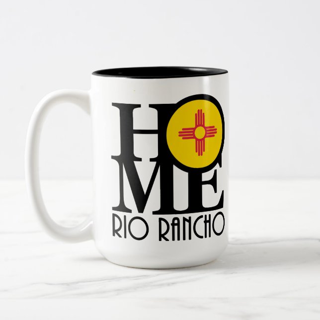 Tasse 2 Couleurs ACCUEIL Rio Rancho Nouveau-Mexique 15oz (Gauche)