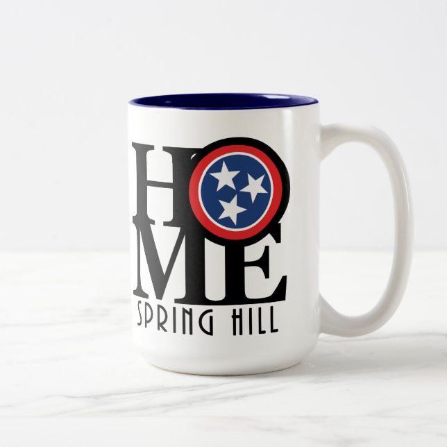 Tasse 2 Couleurs ACCUEIL Spring Hill Tennessee 15oz (Droit)