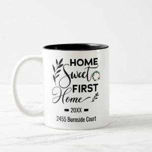 Tasse 2 Couleurs Accueil Sweet First Home 2022 Adresse personnalisé