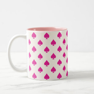 Tasse 2 Couleurs Ace rétro de pique Motif rose fantaisie