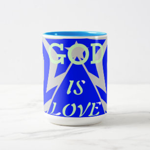 Tasse 2 Couleurs Achempong God Is Love Star Blue & Grey Two-Tone Co