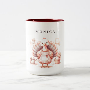 Tasse 2 Couleurs Action de Grâce de dinde chic personnalisée