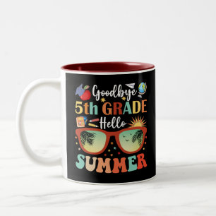 Tasse 2 Couleurs Adieu 5e année Bonjour Graduation d'été