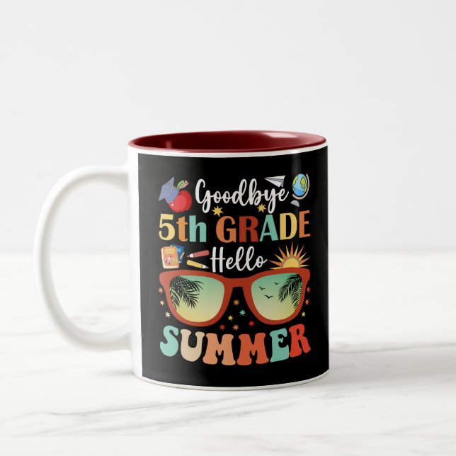 Tasse 2 Couleurs Adieu 5e année Bonjour Graduation d'été (Gauche)