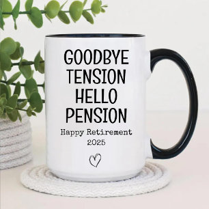 Tasse 2 Couleurs Adieu Tension Bonjour Pension Happy Retraite