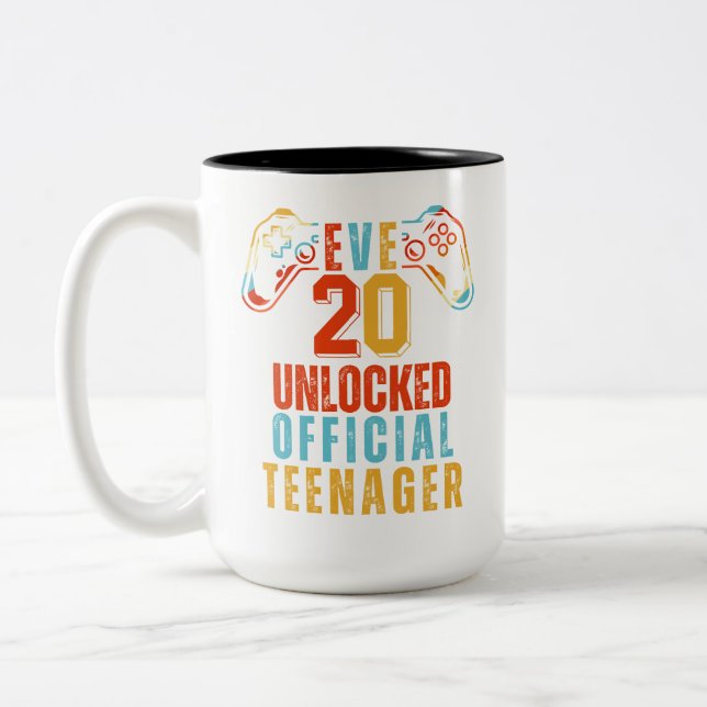 Tasse 2 Couleurs Adolescent officiel 20e anniversaire garçon niveau (Gauche)