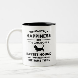 Tasse 2 Couleurs Adopter un Bonheur de Hound Basset