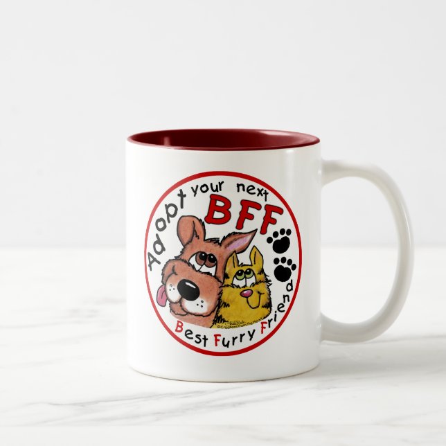 Tasse 2 Couleurs Adoptez votre prochain BFF (Droit)