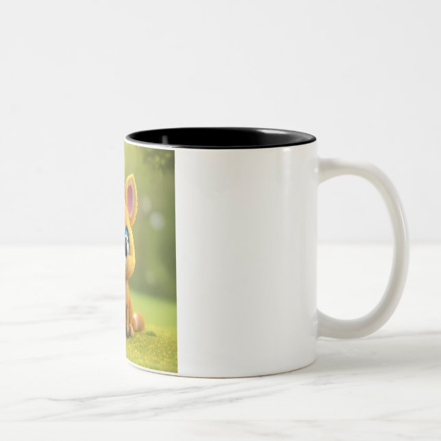 Tasse 2 Couleurs "Adorable Baby Fox Meadow Mug" (Droit)