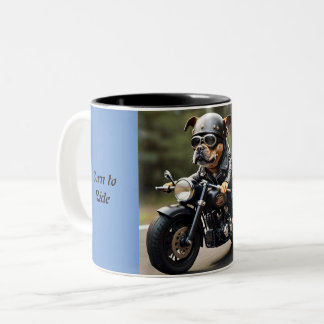 Tasse 2 Couleurs Adorable Biker Chien Né à Ride