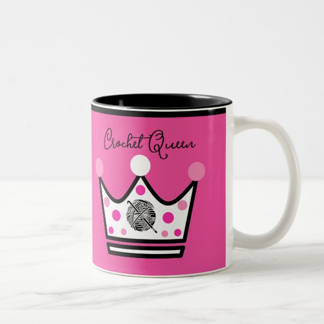 Tasse 2 Couleurs Adorable Crochet cadeau Queen (Droit)