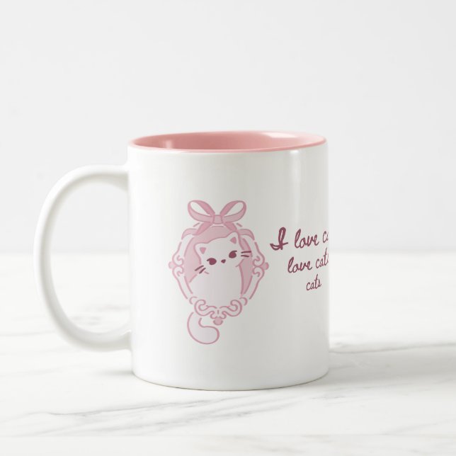 Tasse 2 Couleurs Adorable "I Love Cats" Soft (Gauche)