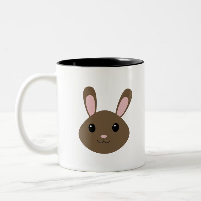 Tasse 2 Couleurs Adorable Lapin Brown (Gauche)