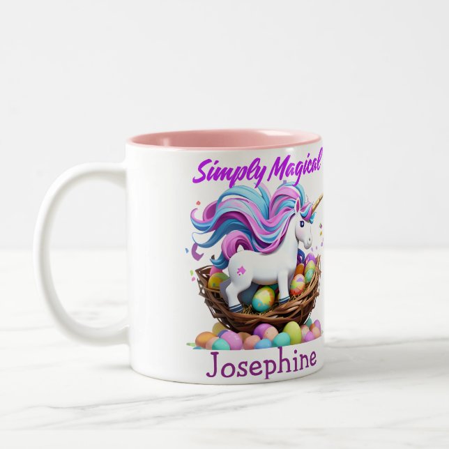 Tasse 2 Couleurs Adorable Simply Magic Unicorn Personnalisé (Gauche)