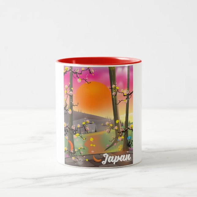 Tasse 2 Couleurs Affiche balnéaire de Deauville Beach france. (Centre)