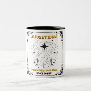 Tasse 2 Couleurs Affiche de carte de tarot de zodiaque Gémeaux vint