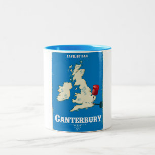 Tasse 2 Couleurs Affiche de chemin de fer vintage des îles britanni