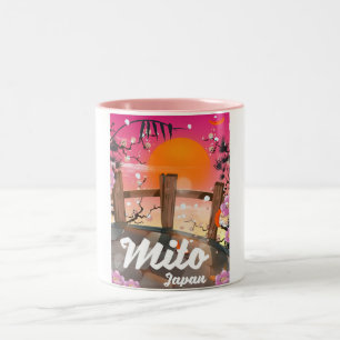 Tasse 2 Couleurs Affiche de fleurs de Mito Japon.