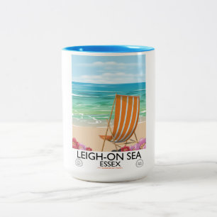 Tasse 2 Couleurs Affiche de la côte de Leigh-on-Sea Essex