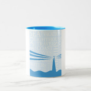 Tasse 2 Couleurs Affiche de phare nautique