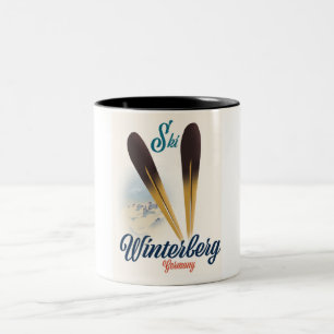 Tasse 2 Couleurs Affiche de ski de Winterberg Allemagne de style vi
