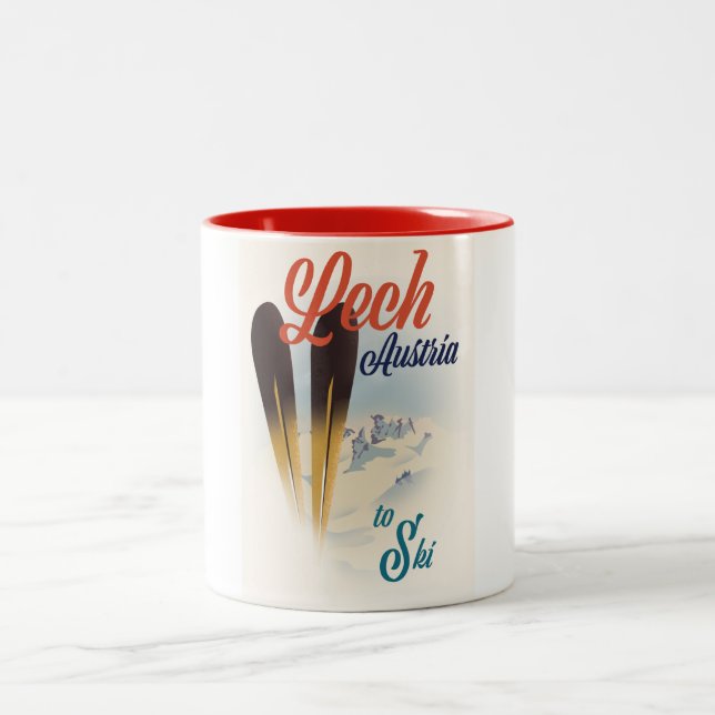 Tasse 2 Couleurs Affiche de ski Lech Autriche (Centre)