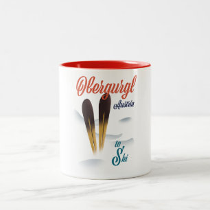 Tasse 2 Couleurs Affiche de ski Obergurgl Autriche