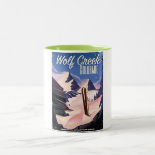 Tasse 2 Couleurs Affiche de ski Wolf Creek Colorado