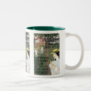 Tasse 2 Couleurs Affiche de tennis vintage de Chicago