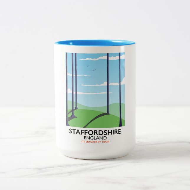 Tasse 2 Couleurs affiche de train Staffordshire Angleterre (Centre)