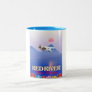 Tasse 2 Couleurs Affiche de vacances au Cambodge de la rivière Roug
