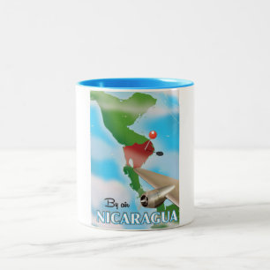 Tasse 2 Couleurs Affiche de vacances Nicaragua par avion