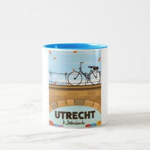 Tasse 2 Couleurs Affiche de vacances Utrecht Pays-Bas.