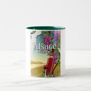Tasse 2 Couleurs Affiche de vin de l'après-midi paresseux Alsace Fr