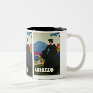 Tasse 2 Couleurs Affiche de Vintage voyage de l'Abruzzo, Italie