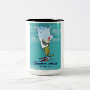 Tasse 2 Couleurs Affiche de voyage à Buenos Aires, Argentine