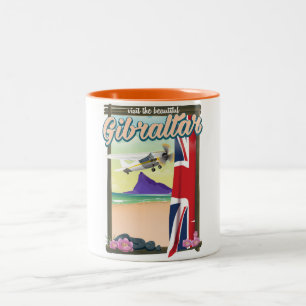 Tasse 2 Couleurs Affiche de voyage à Gibraltar la Belle