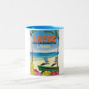 Tasse 2 Couleurs Affiche de voyage à La Paz Baja California Sur au 