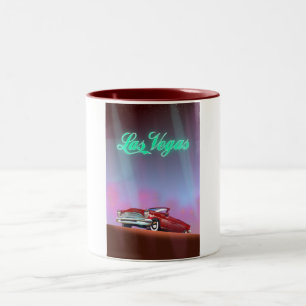 Tasse 2 Couleurs affiche de voyage à Las Vegas